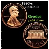 1993-s Proof Lincoln Cent 1c Grades GEM++ Proof De