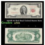 1953B $2 Red Seal United States Note Grades xf+