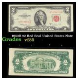 1953B $2 Red Seal United States Note Grades vf++