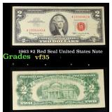1963 $2 Red Seal United States Note Grades vf++