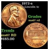 1972-s Lincoln Cent 1c Grades GEM++ Unc RD