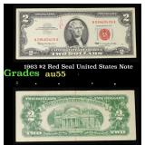 1963 $2 Red Seal United States Note Grades Choice