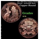 1oz .999 Fine Copper Bullion Round - Jackalope Sty