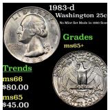 1983-d Washington Quarter 25c Grades GEM+ Unc
