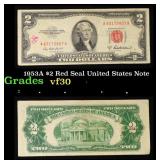 1953A $2 Red Seal United States Note Grades vf++