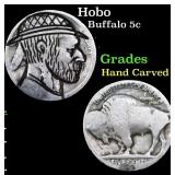 Hobo Buffalo Nickel 5c Grades Hand Carved