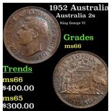 1952 Australia 1 Florin (2 Shillings) Silver KM# 4