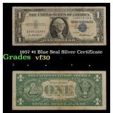 1957 $1 Blue Seal Silver Certificate Grades vf++