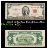 1953B $2 Red Seal United States Note Grades vf++