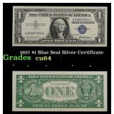 1957 $1 Blue Seal Silver Certificate Grades Choice