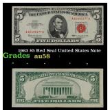 1963 $5 Red Seal United States Note Grades Choice