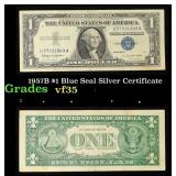 1957B $1 Blue Seal Silver Certificate Grades vf++