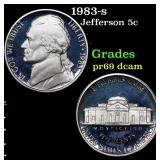 1983-s Proof Jefferson Nickel 5c Grades GEM++ Proo