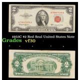 1953C $2 Red Seal United States Note Grades vf++