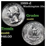 1989-d Washington Quarter 25c Grades GEM+ Unc