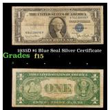 1935D $1 Blue Seal Silver Certificate Grades f+