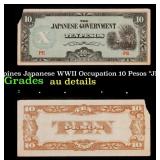 1942 Philippines Japanese WWII Occupation 10 Pesos