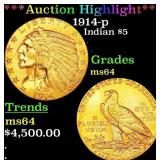 ***Major Highlight*** 1914-p Gold Indian Half Eagl
