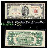 1953B $2 Red Seal United States Note Grades vf++