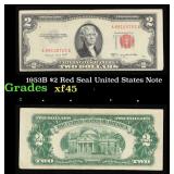 1953B $2 Red Seal United States Note Grades xf+