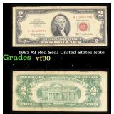 1963 $2 Red Seal United States Note Grades vf++