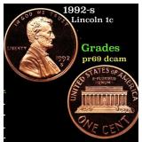 1992-s Proof Lincoln Cent 1c Grades GEM++ Proof De