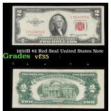 1953B $2 Red Seal United States Note Grades vf++