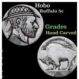 Hobo Buffalo Nickel 5c Grades Hand Carved