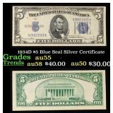 1934D $5 Blue Seal Silver Certificate Grades Choic