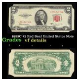 1953C $2 Red Seal United States Note Grades vf det