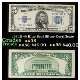 1934D $5 Blue Seal Silver Certificate Grades Choic