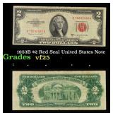 1953B $2 Red Seal United States Note Grades vf+