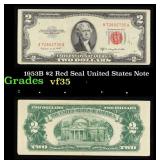 1953B $2 Red Seal United States Note Grades vf++