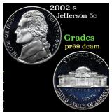 2002-s Proof Jefferson Nickel 5c Grades GEM++ Proo