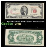 1953B $2 Red Seal United States Note Grades vf++