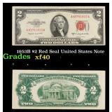 1953B $2 Red Seal United States Note Grades xf