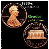 1986-s Proof Lincoln Cent 1c Grades GEM++ Proof De