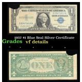 1957 $1 Blue Seal Silver Certificate Grades vf det