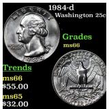 1984-d Washington Quarter 25c Grades GEM+ Unc