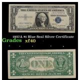 1957A $1 Blue Seal Silver Certificate Grades xf