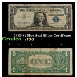 1957B $1 Blue Seal Silver Certificate Grades vf++