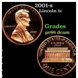 2001-s Proof Lincoln Cent 1c Grades GEM++ Proof De