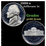 1989-s Proof Jefferson Nickel 5c Grades GEM++ Proo