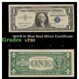 1957B $1 Blue Seal Silver Certificate Grades vf++
