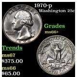 1970-p Washington Quarter 25c Grades GEM++ Unc
