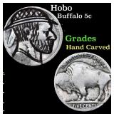 Hobo Buffalo Nickel 5c Grades Hand Carved