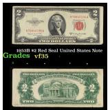 1953B $2 Red Seal United States Note Grades vf++