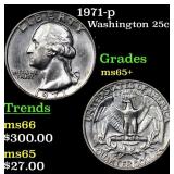 1971-p Washington Quarter 25c Grades GEM+ Unc