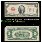 1928G $2 Red Seal United States Note Grades vf det