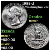 1988-d Washington Quarter 25c Grades GEM++ Unc
